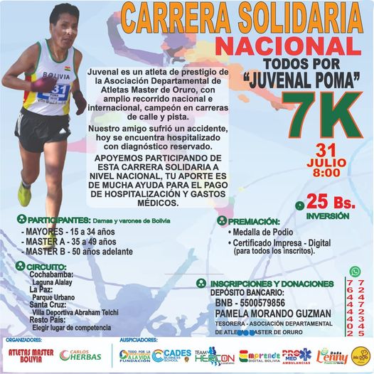 Carrera Solidaria Nacional TODOS POR JUVENAL POMA 7K
