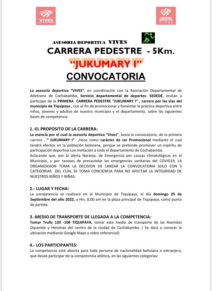 Carrera Pedestre 5K JUKUMARY I