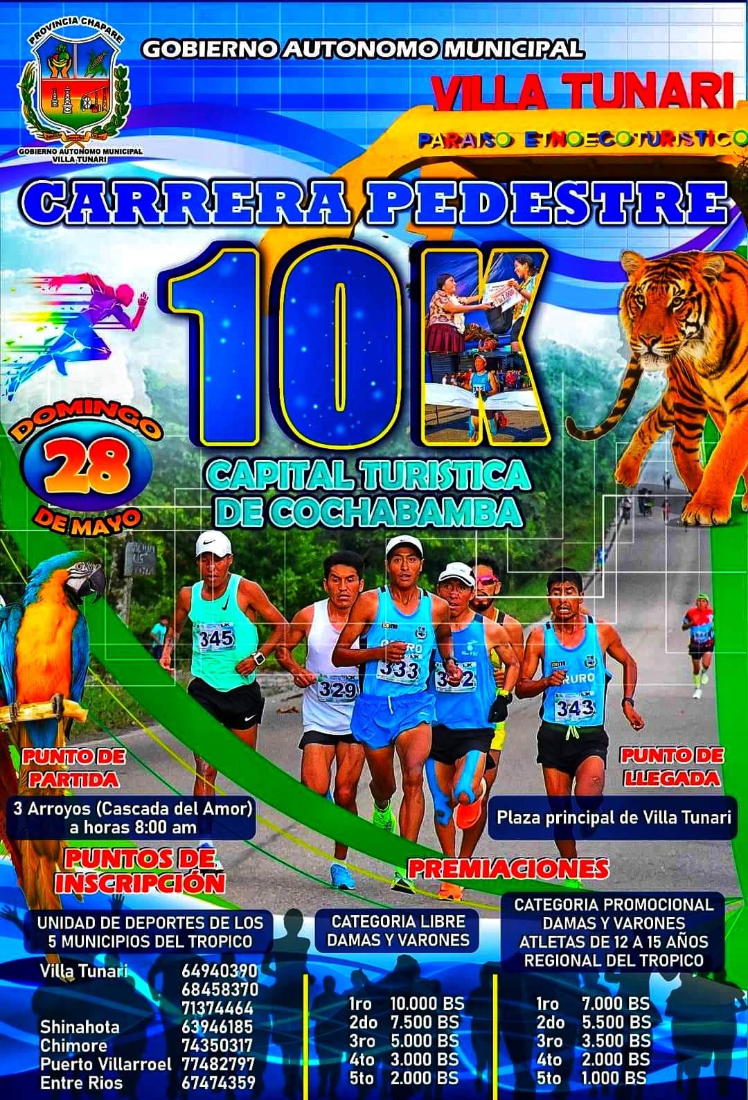 Carrera Pedestre 10K Villa Tunari