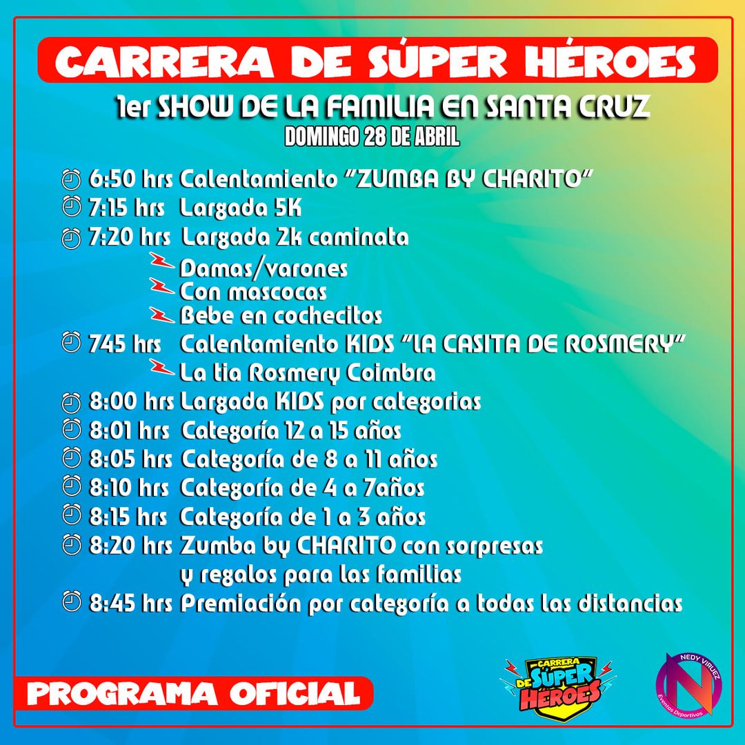 Programa Oficial carrera de Super Heroes