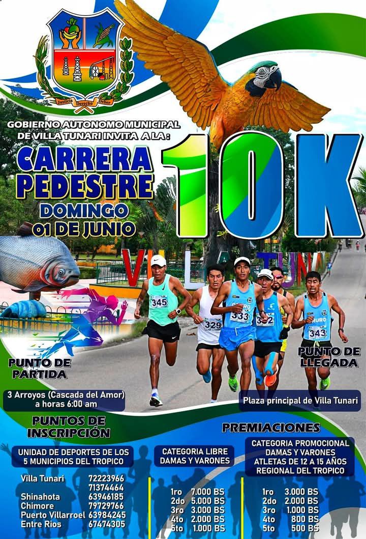Carrera Pedestre 10K Villa Tunari