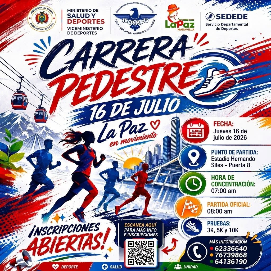 Carrera Pedestre 16 de Julio La Paz en movimiento