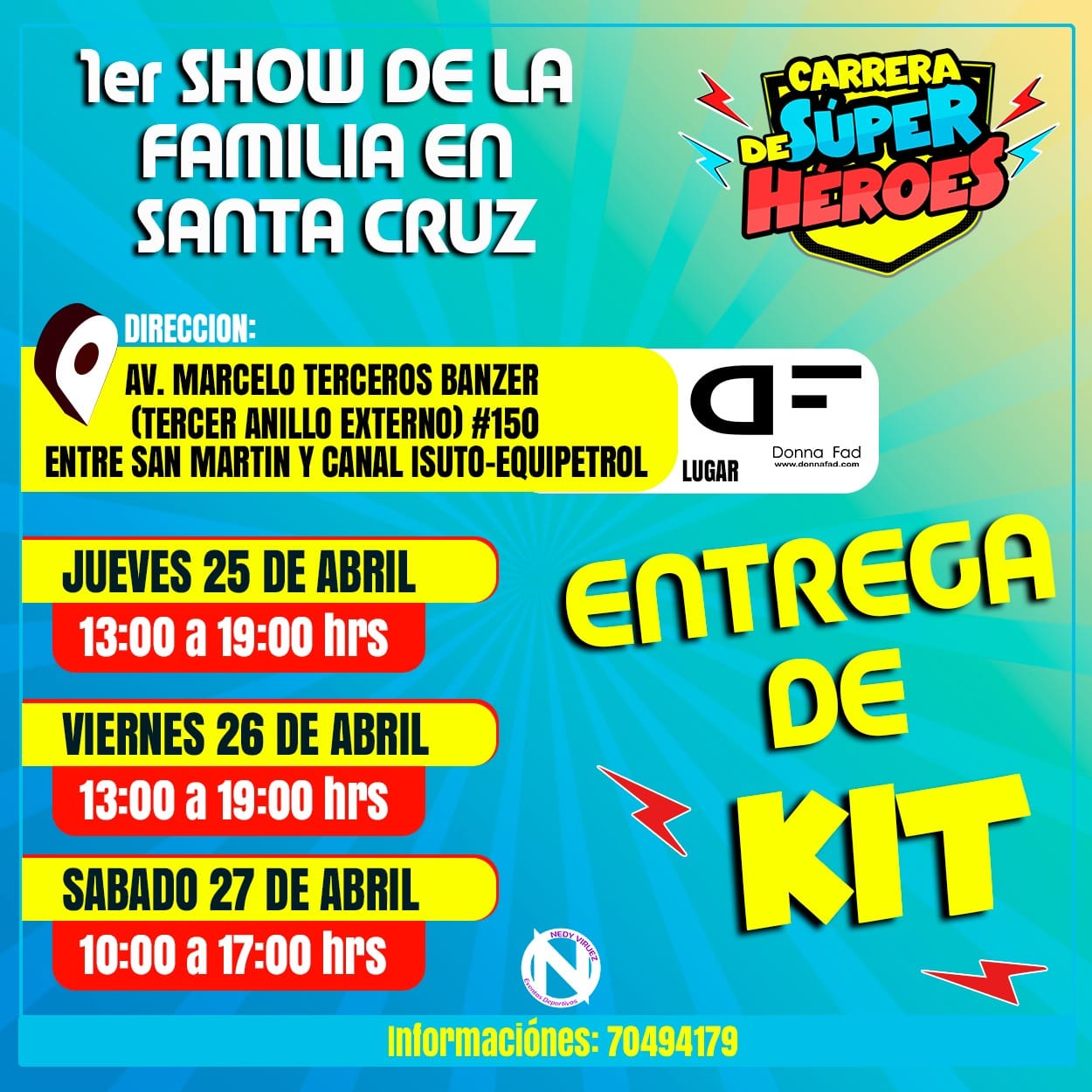 Entrega de Kit Carrera Show de los Super Heroes