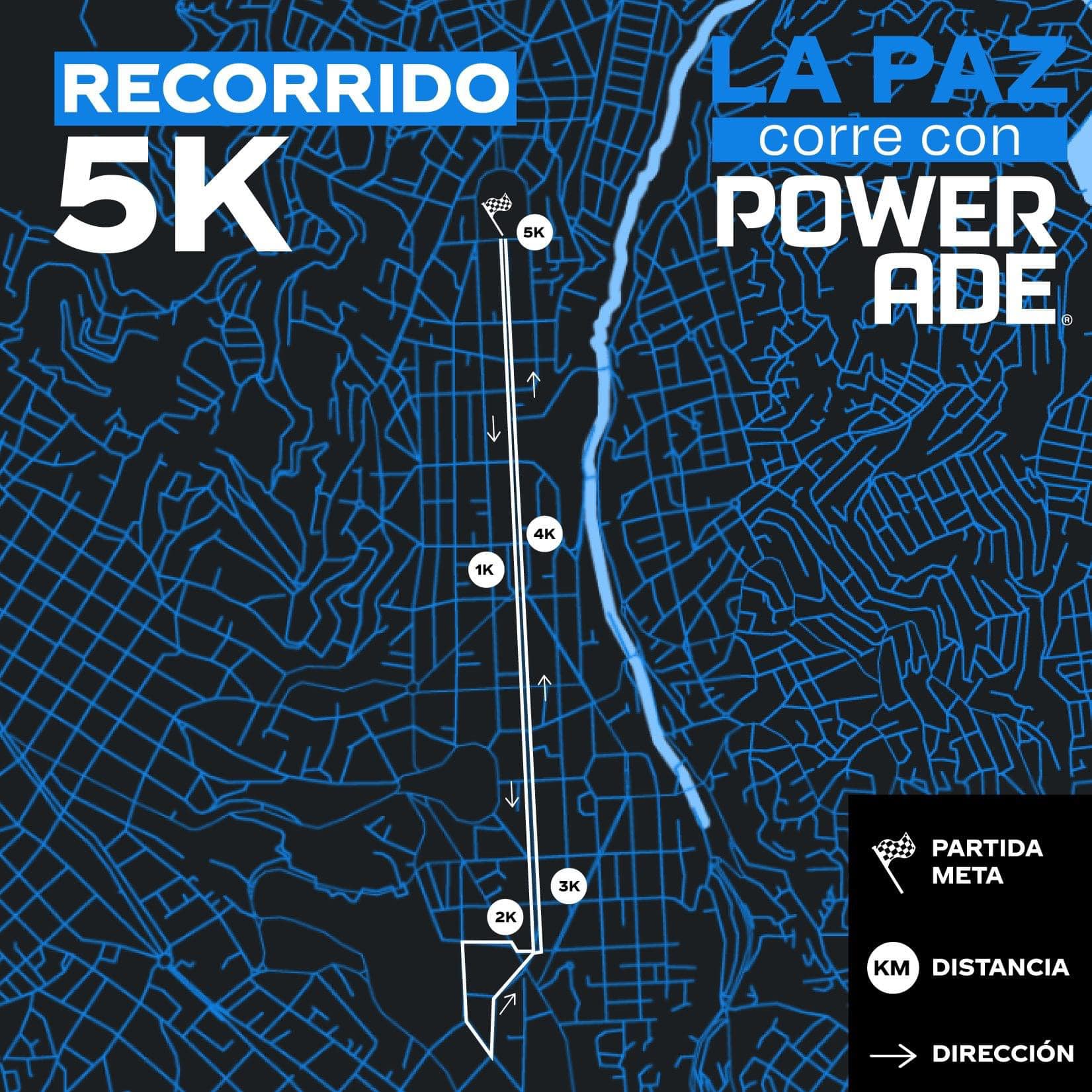 Recorrido La Paz corre con POWERADE 5K