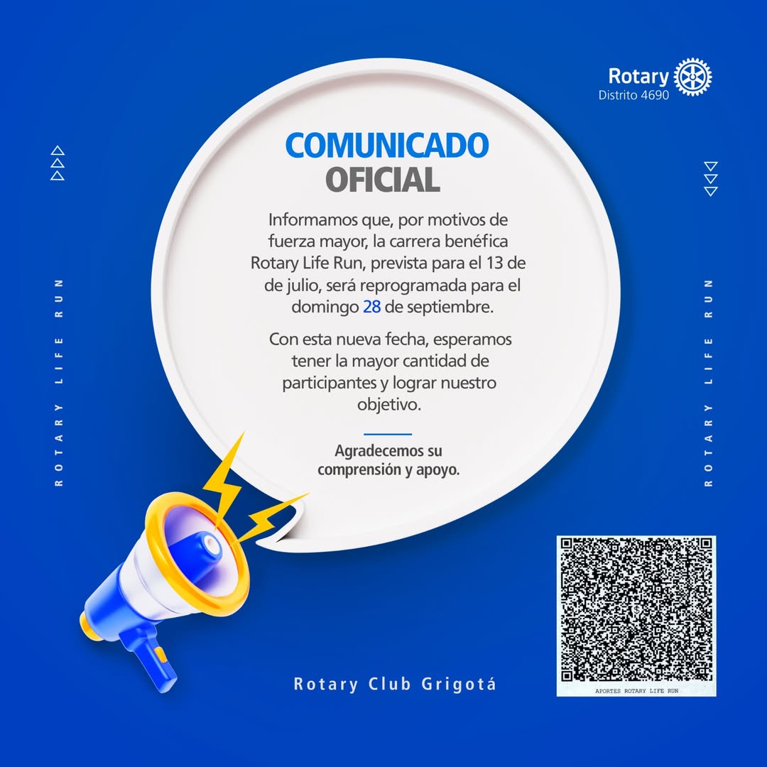 Comunicado Cambio de Fecha Rotary Life Run